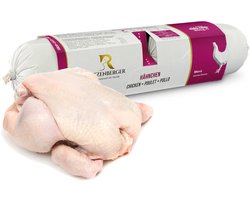 Ritzenberger Kip met Groenten met Gierst gestoomde worst 24 x 400 gram (doos 12 rollen, 9,6 kilo totaal)