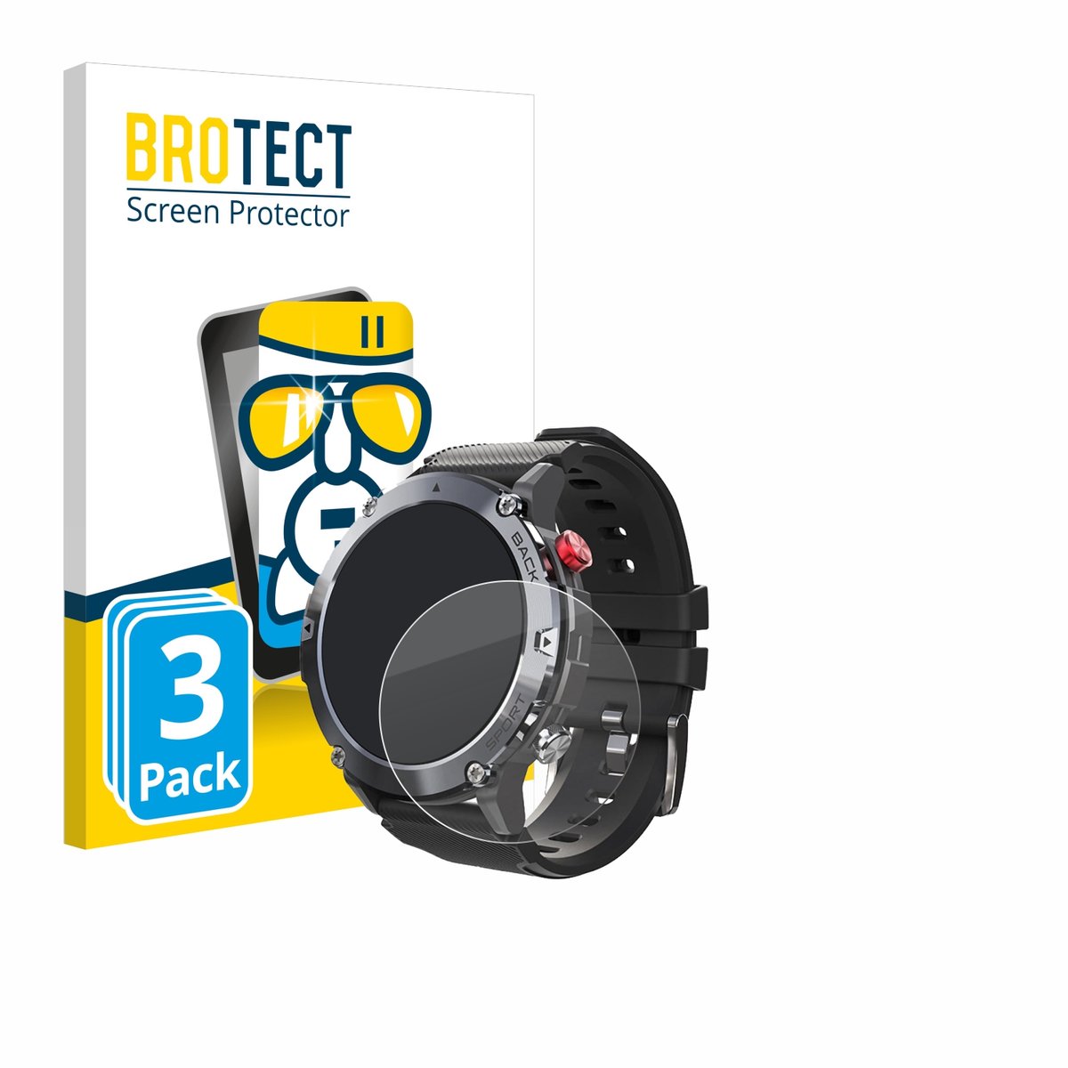 Screenprotector 3 Stuks voor Darmowade Smartwatch 1.32" Beschermglas transparant