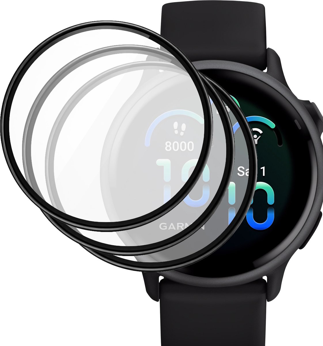 3x Volledige Screenprotector geschikt voor Garmin Vivoactive 6 - FullGuard