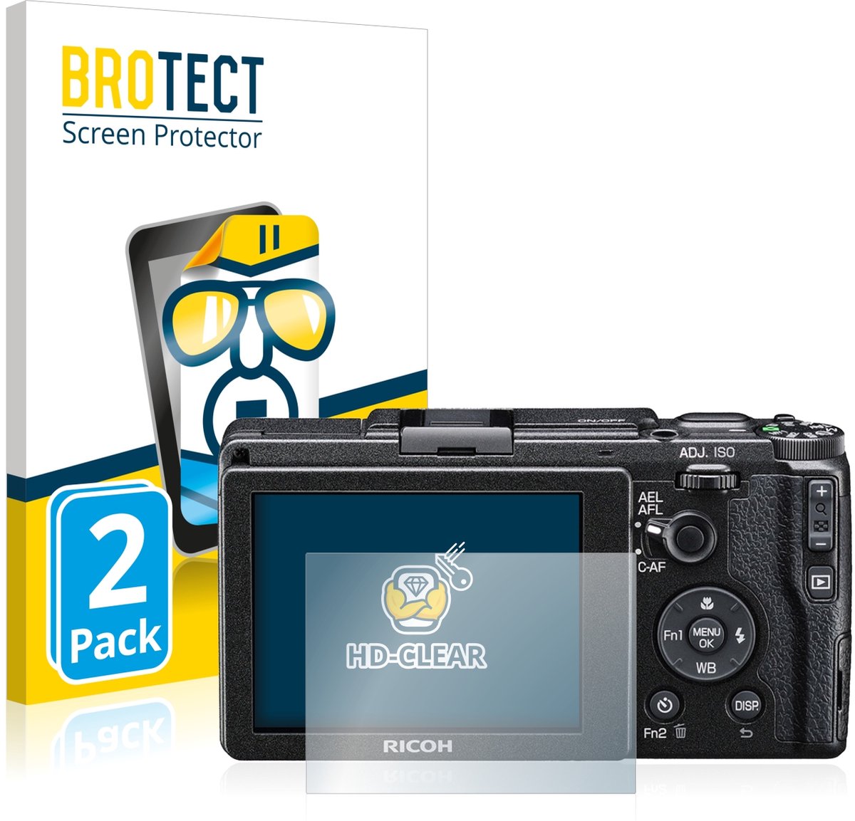 BROTECT - Screenprotector voor Ricoh GR II 2015 - Folie Beschermfolie transparant 2 Stuks