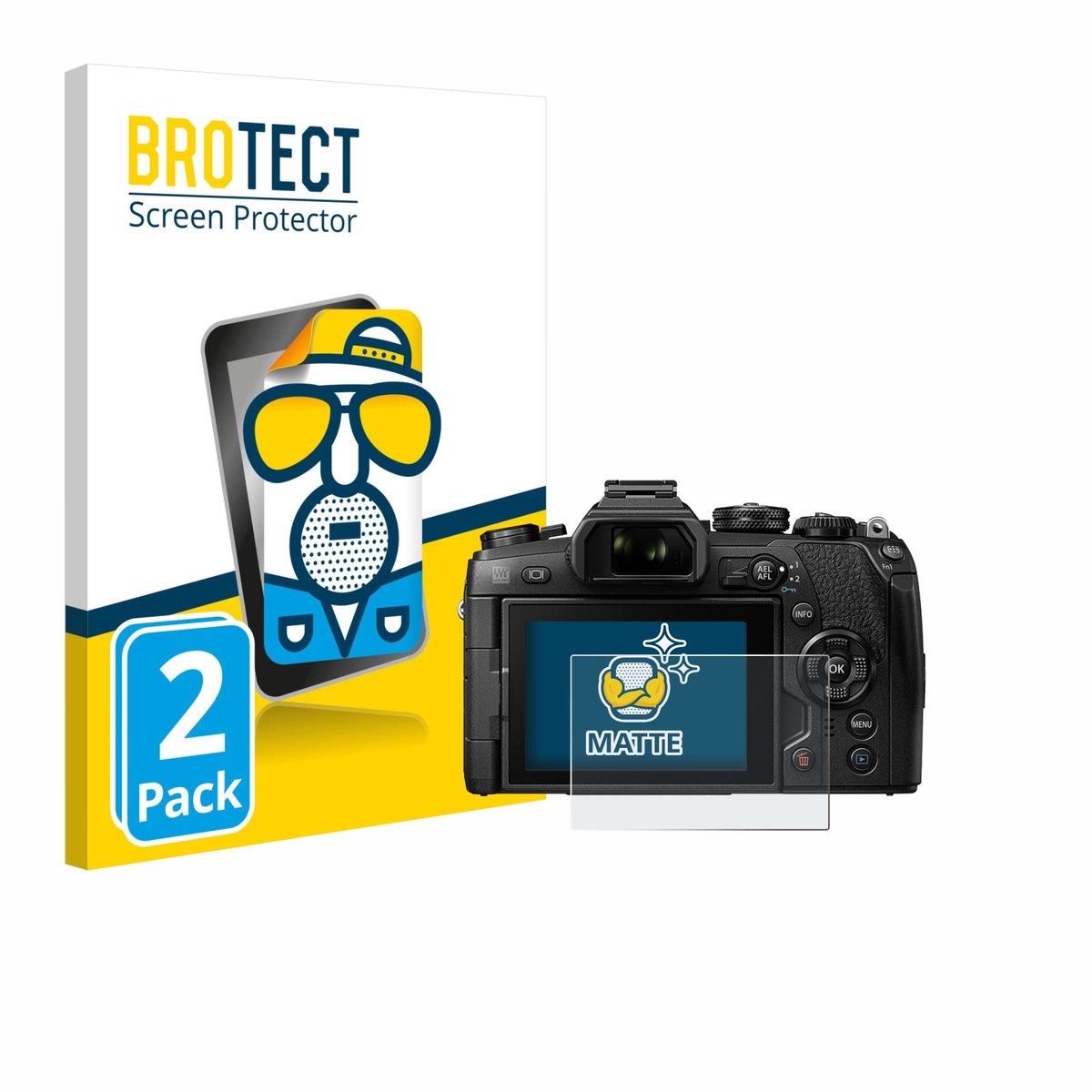 BROTECT - Screenprotector voor Olympus OM-D E-M1 Mark II / Mark III - Folie Beschermfolie matte 2 Stuks
