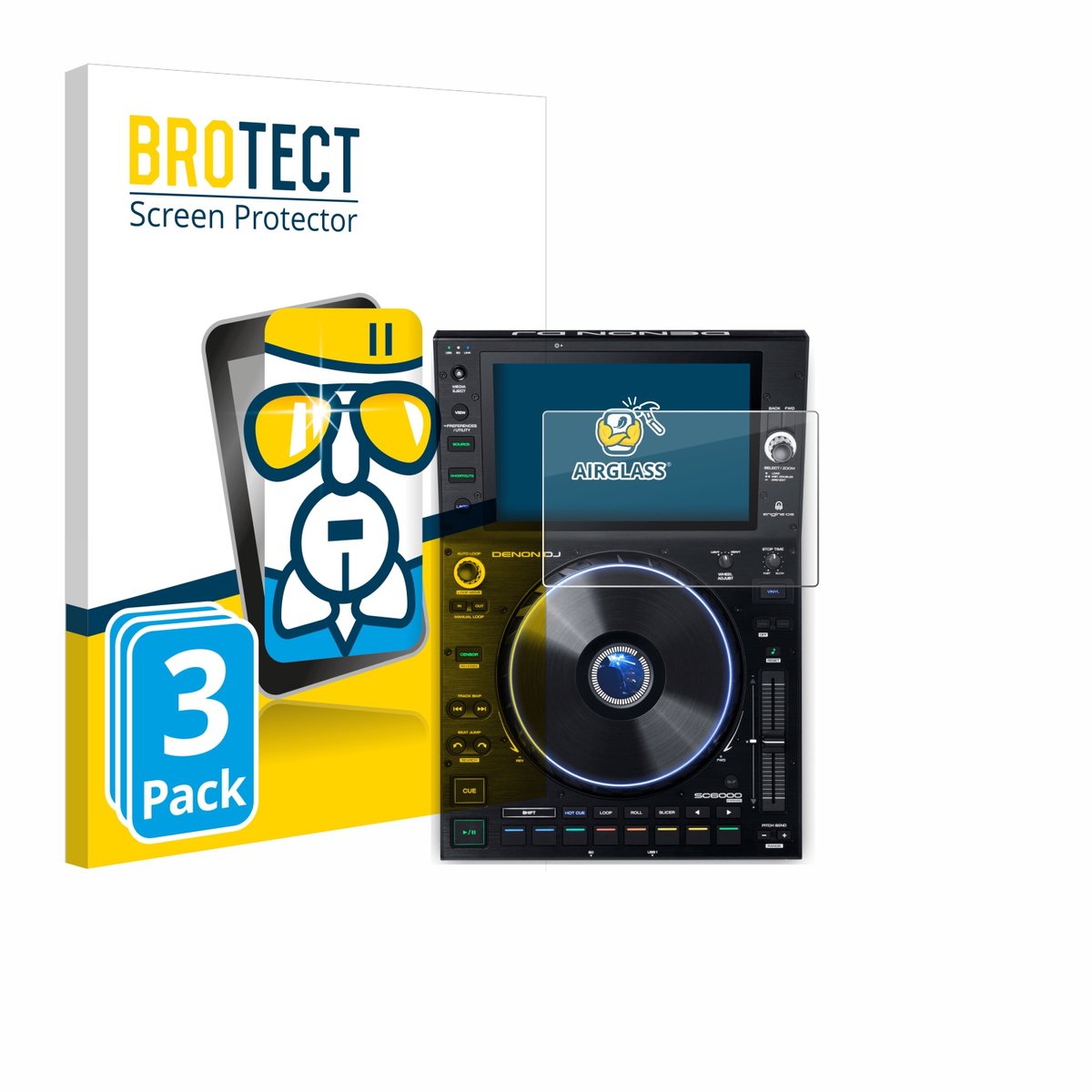 Screenprotector 3 Stuks voor Denon DJ SC6000 Prime Beschermglas transparant
