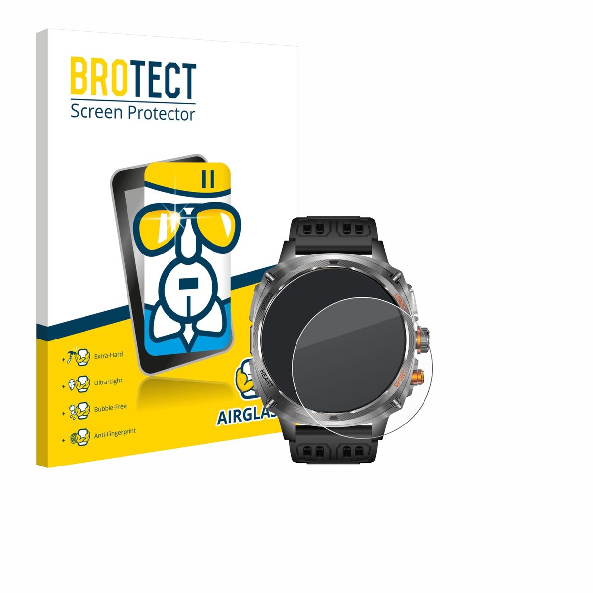 Screenprotector voor Rogbid Titan V 1.75" Beschermglas transparant