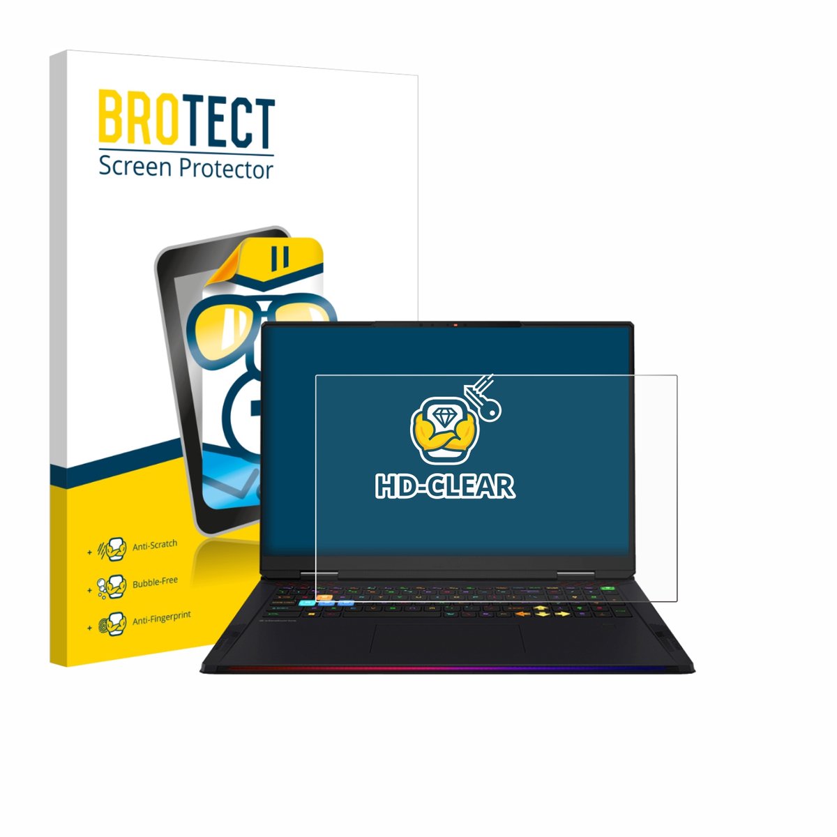 BROTECT - Screenprotector voor MSI Raider A18 HX - Folie Beschermfolie transparant