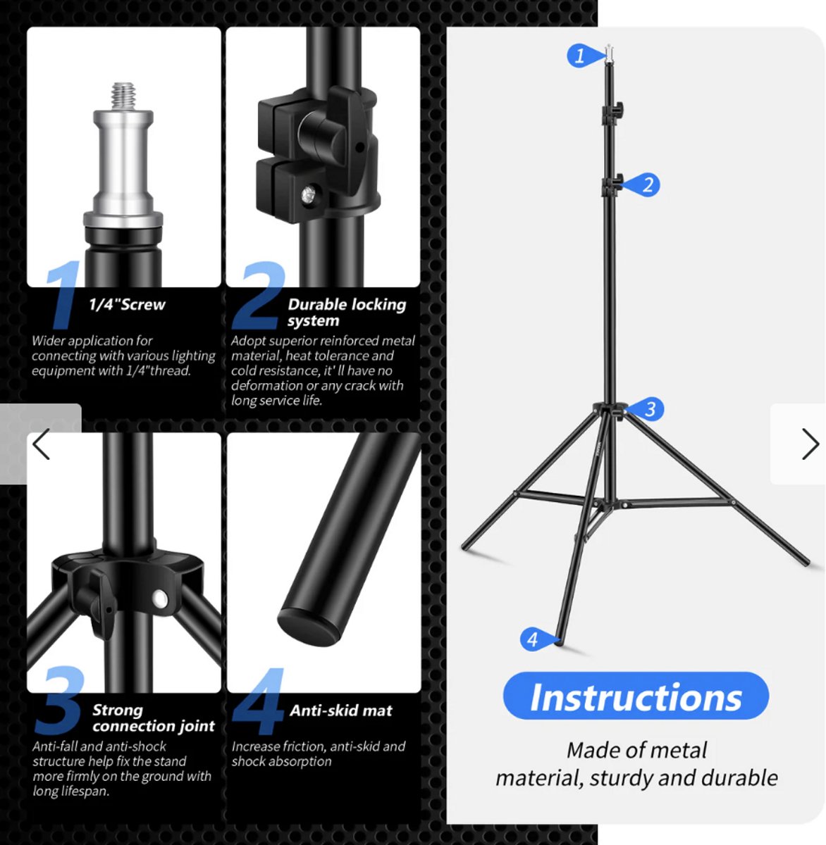 Fairco Statief 2M met draaibare smartphone houder thumbnail 4