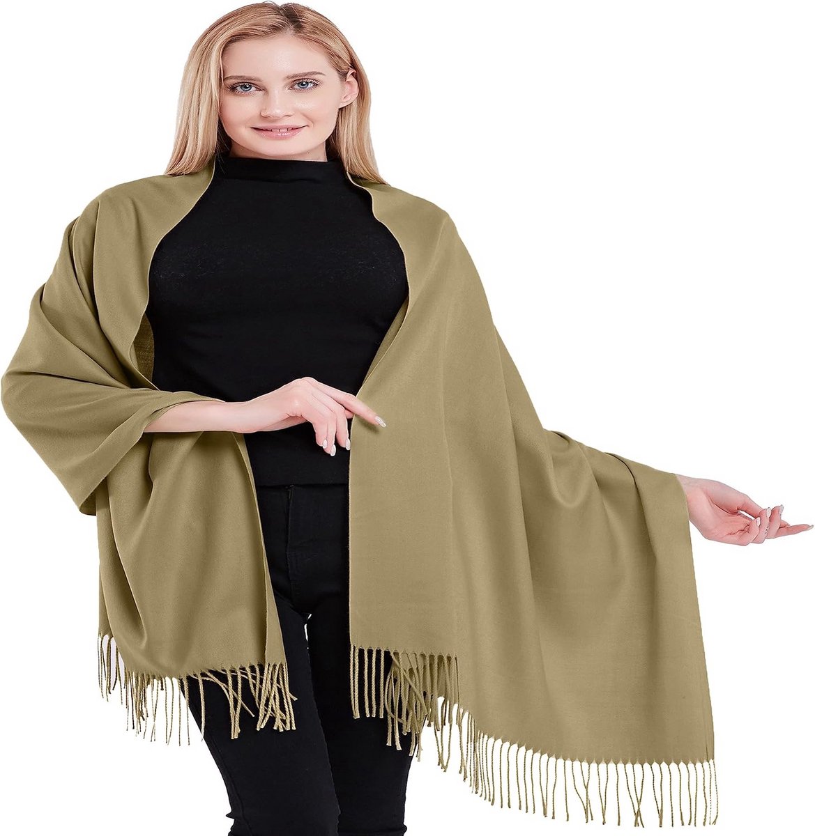 Dikke Katoenmix Shawl Dames Pashmina Sjaal Warm en Zacht