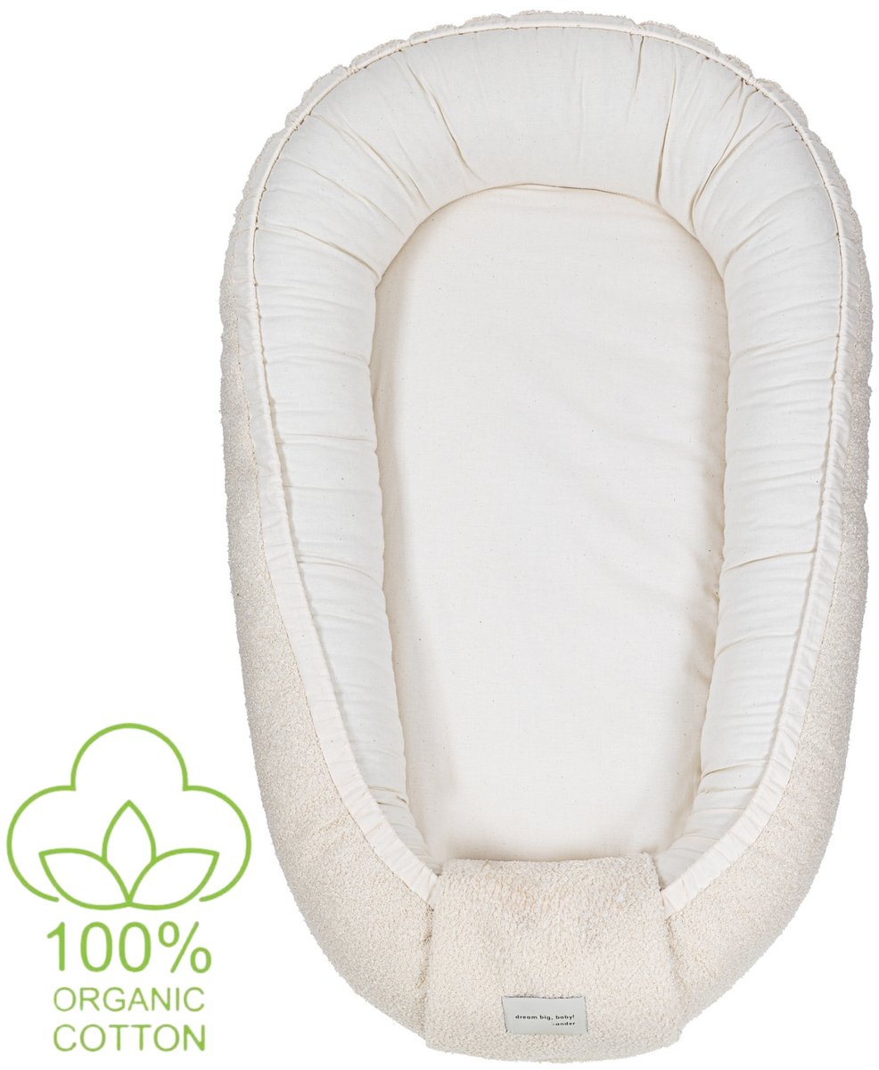 ANDER™ Teddy babynestje beige 80x50 cm – Teddystof - warm en zacht voor pasgeborenen