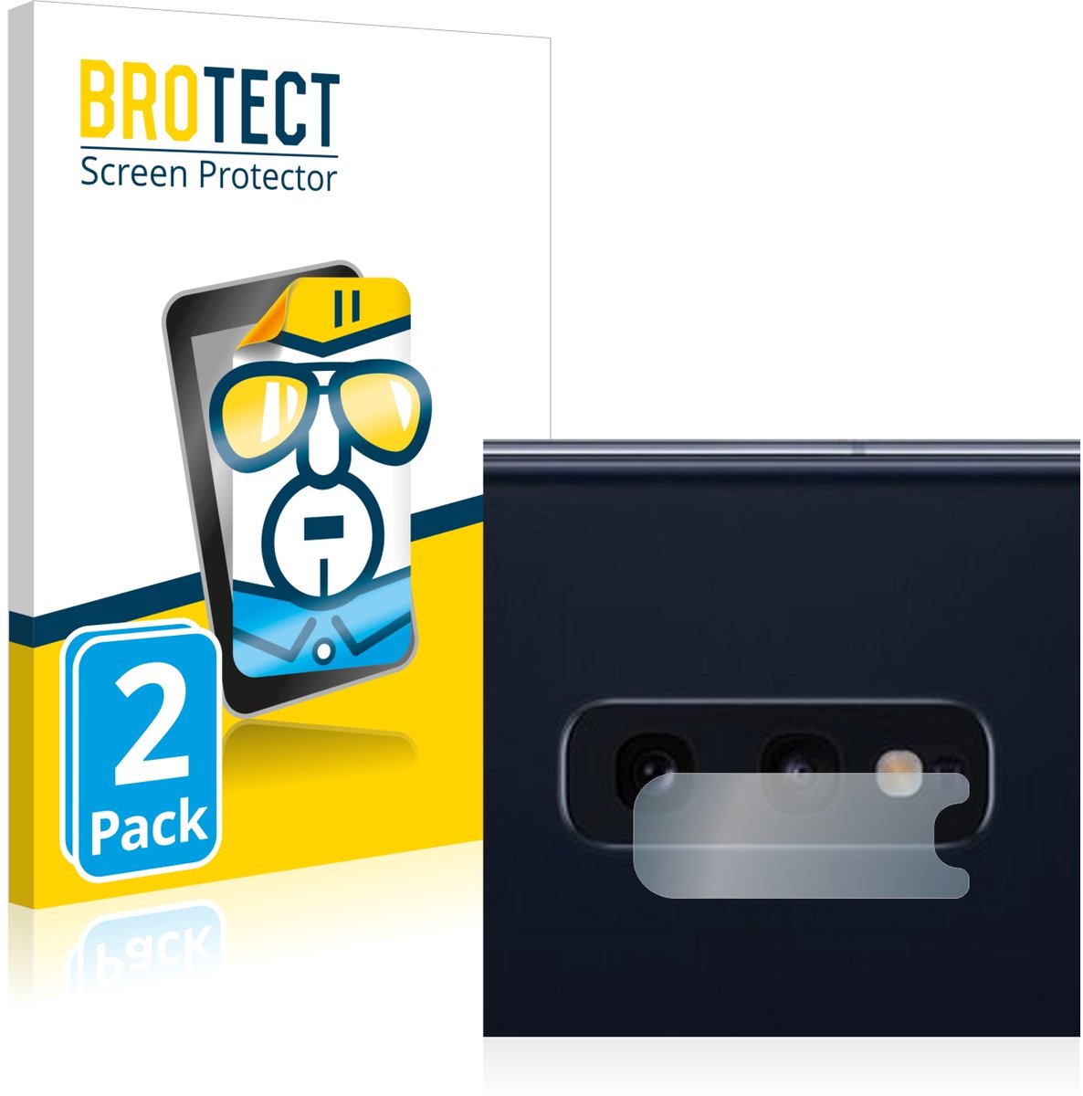 BROTECT - Screenprotector voor Samsung Galaxy S10e (ALLEEN Camera Lens) - Folie Beschermfolie transparant 2 Stuks