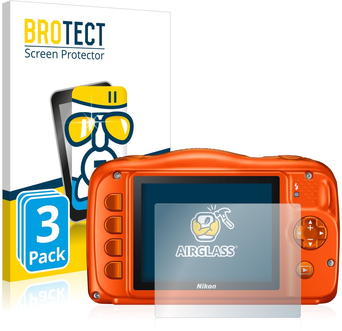 Screenprotector 3 Stuks voor Nikon Coolpix W150 Beschermglas transparant