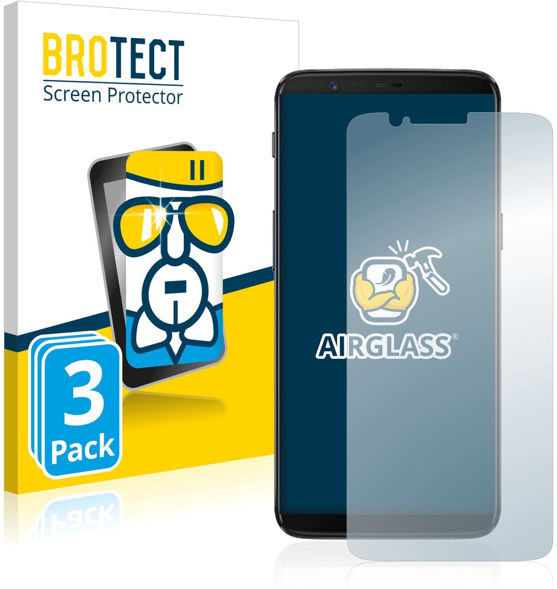 Screenprotector 3 Stuks voor OnePlus 5T Beschermglas transparant
