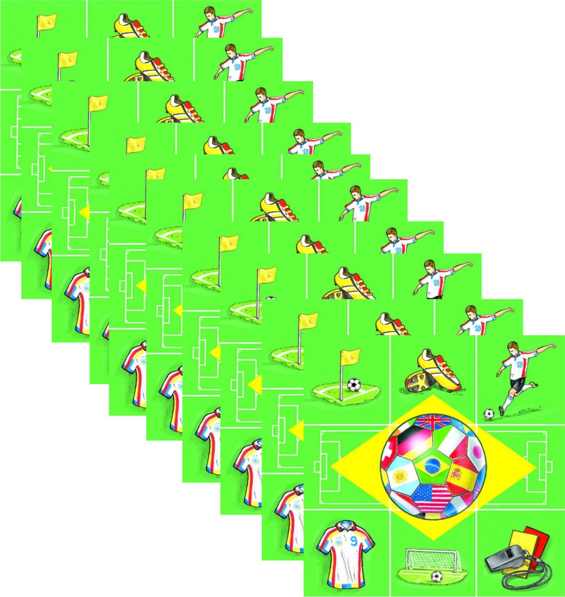 Ambiente setvetten - Voetbal landen thema - 40x stuks - 33 x 33 cm - van papier