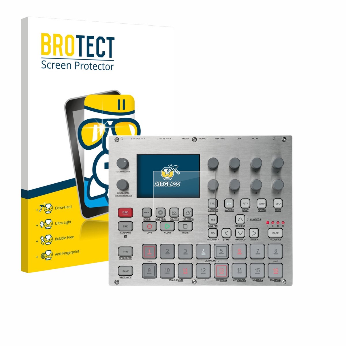 Screenprotector voor Elektron Syntakt E25 Remix Edition Beschermglas transparant
