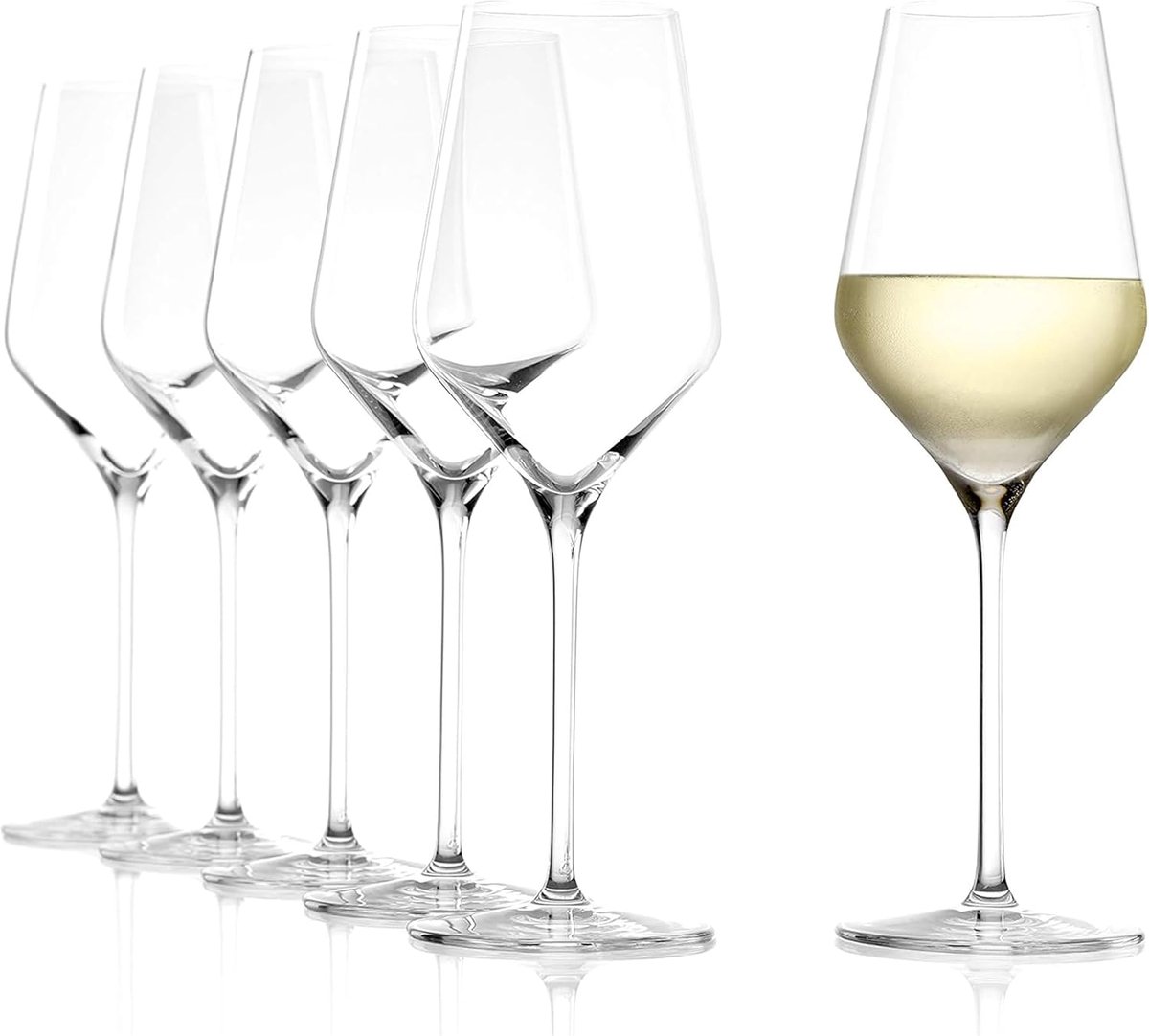 Wijnglazen Quatrophil Set van 6, 405 ml – Hoogwaardige wijnglazen, ideaal voor witte wijn & aperitief – Elegante witte wijnkelk van kristalglas – vaatwasmachinebestendig