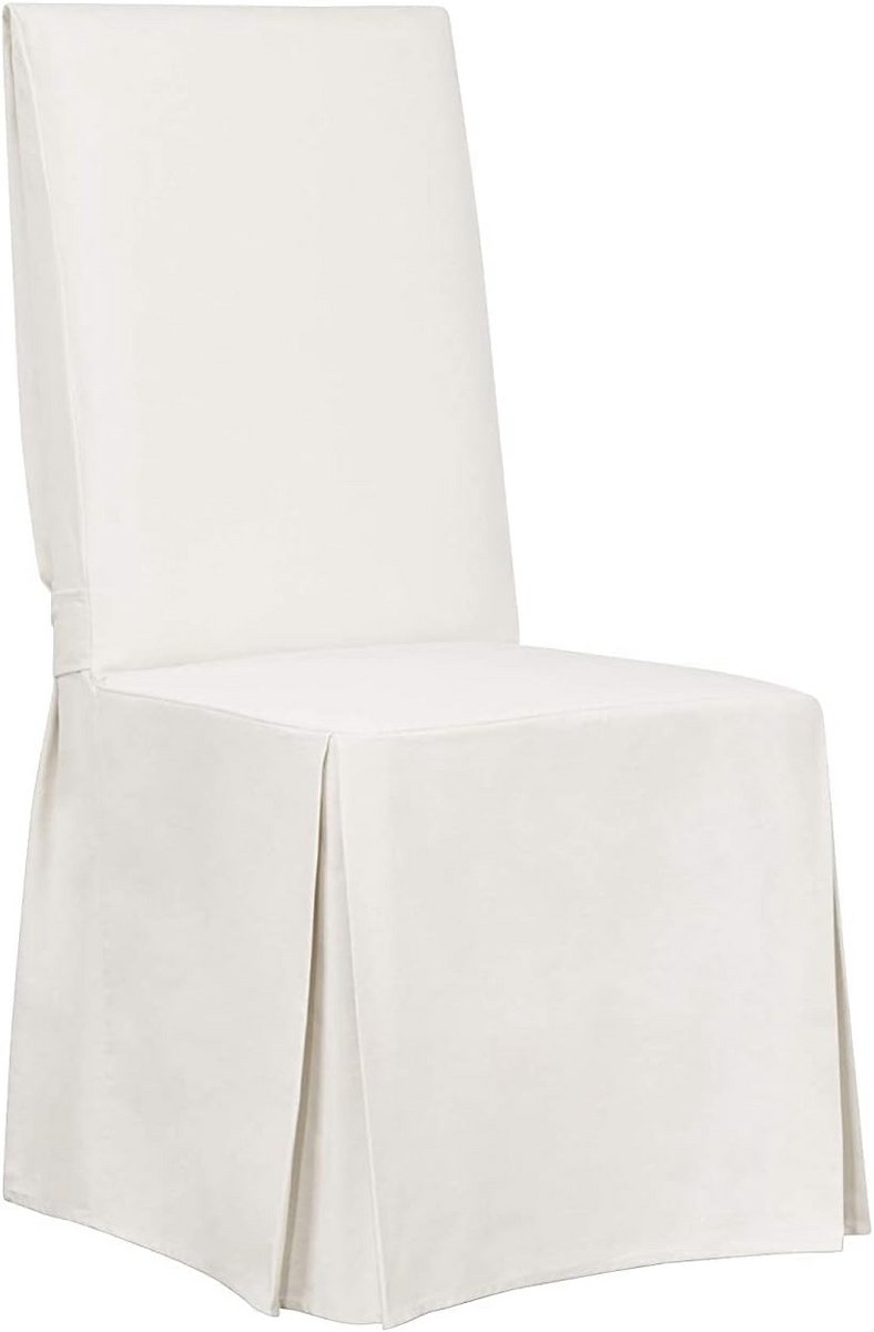 Katoenen slipcover voor eetkamerstoel - wit - tailored twill - machine-wasmogelijk