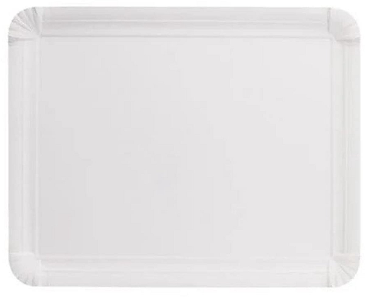Rechthoekige papieren borden 16x20 cm wit, biologisch afbreekbaar, 250 stuks