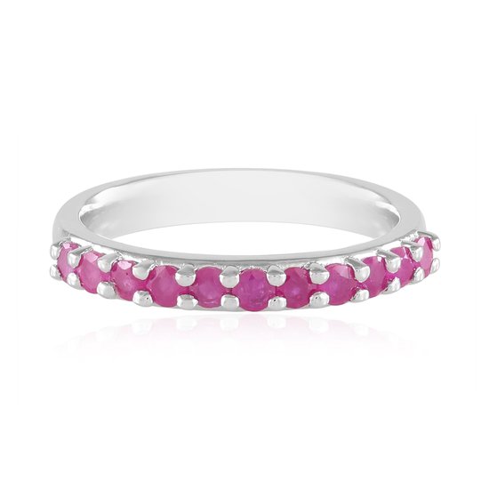 Dames 925 Sterling Zilver Robijn Ring, Modering met Rode Edelstenen