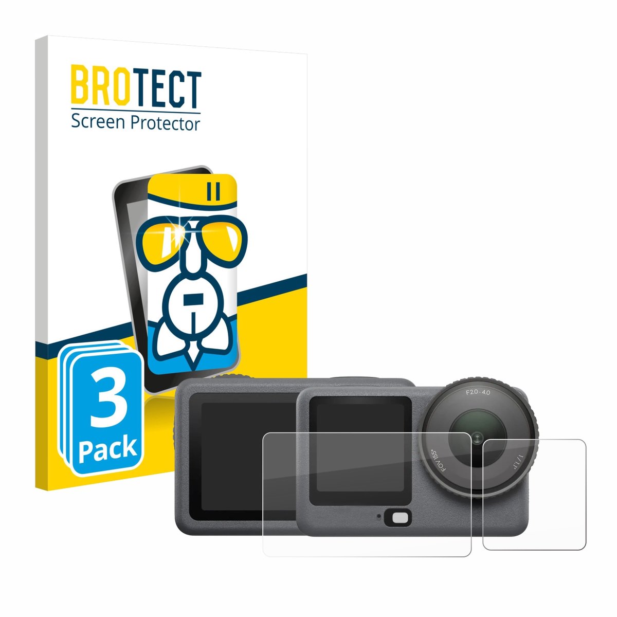 Screenprotector 3 Stuks voor DJI Osmo Action 6 Beschermglas transparant