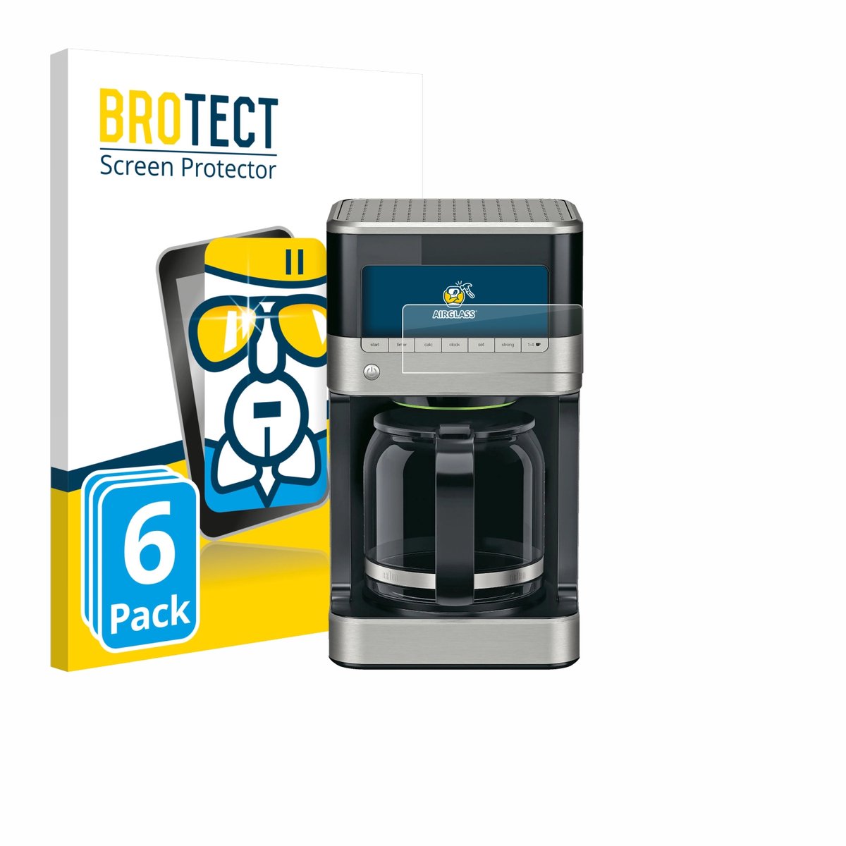 Screenprotector 6 Stuks voor Braun PurAroma 7 Beschermglas transparant