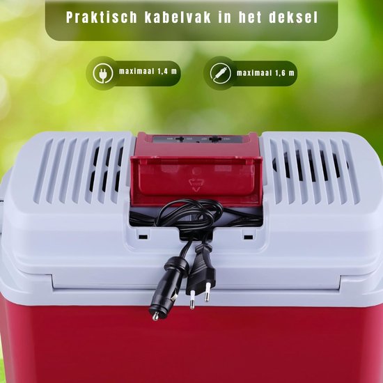 Zyrex® Elektrische Koelbox - Koelbox Auto - Mini Koelkast - Rood - 24cm x 40cm x 43cm van Zyrex — afbeelding 2