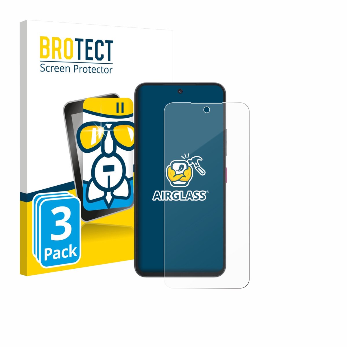 Screenprotector 3 Stuks voor Telekom T Phone 3 Pro Beschermglas transparant