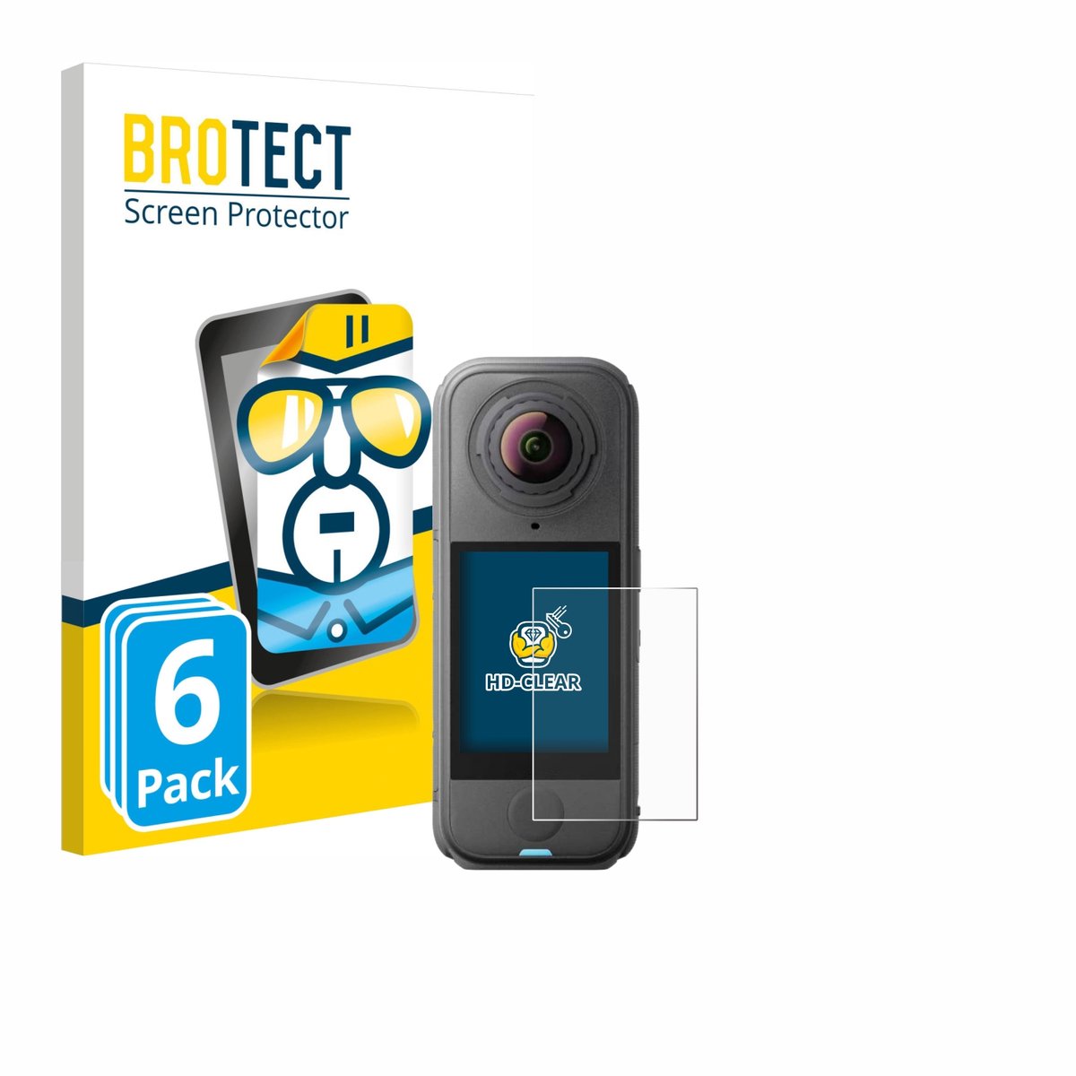 BROTECT - Screenprotector voor Insta360 X4 Air - Folie Beschermfolie transparant 6 Stuks