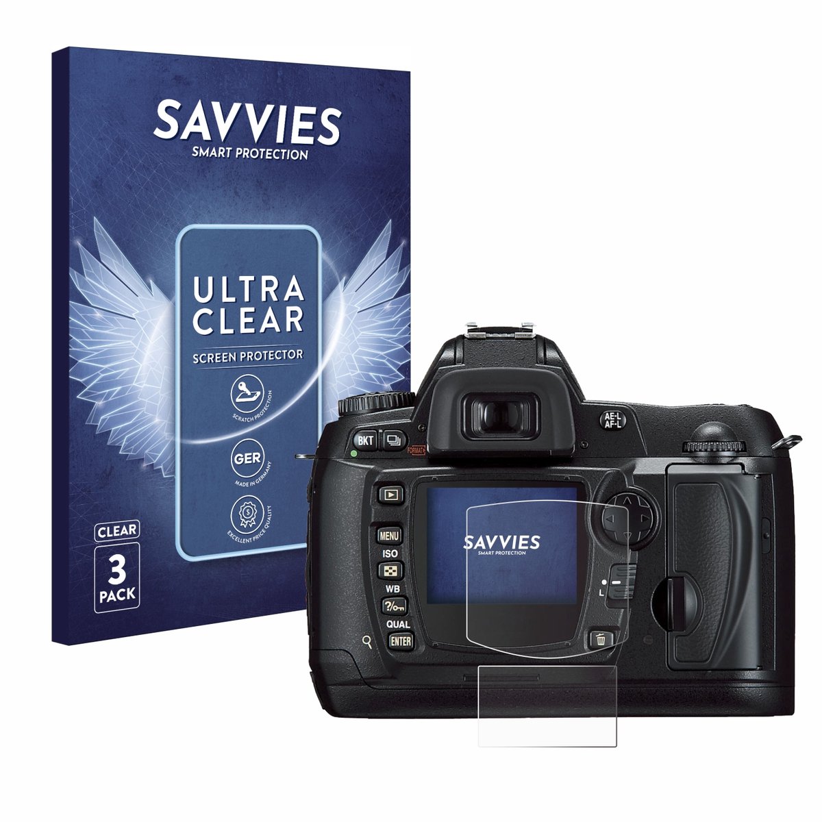 Savvies - Screenprotector voor Nikon D70 - Folie Beschermfolie transparant 6 Stuks