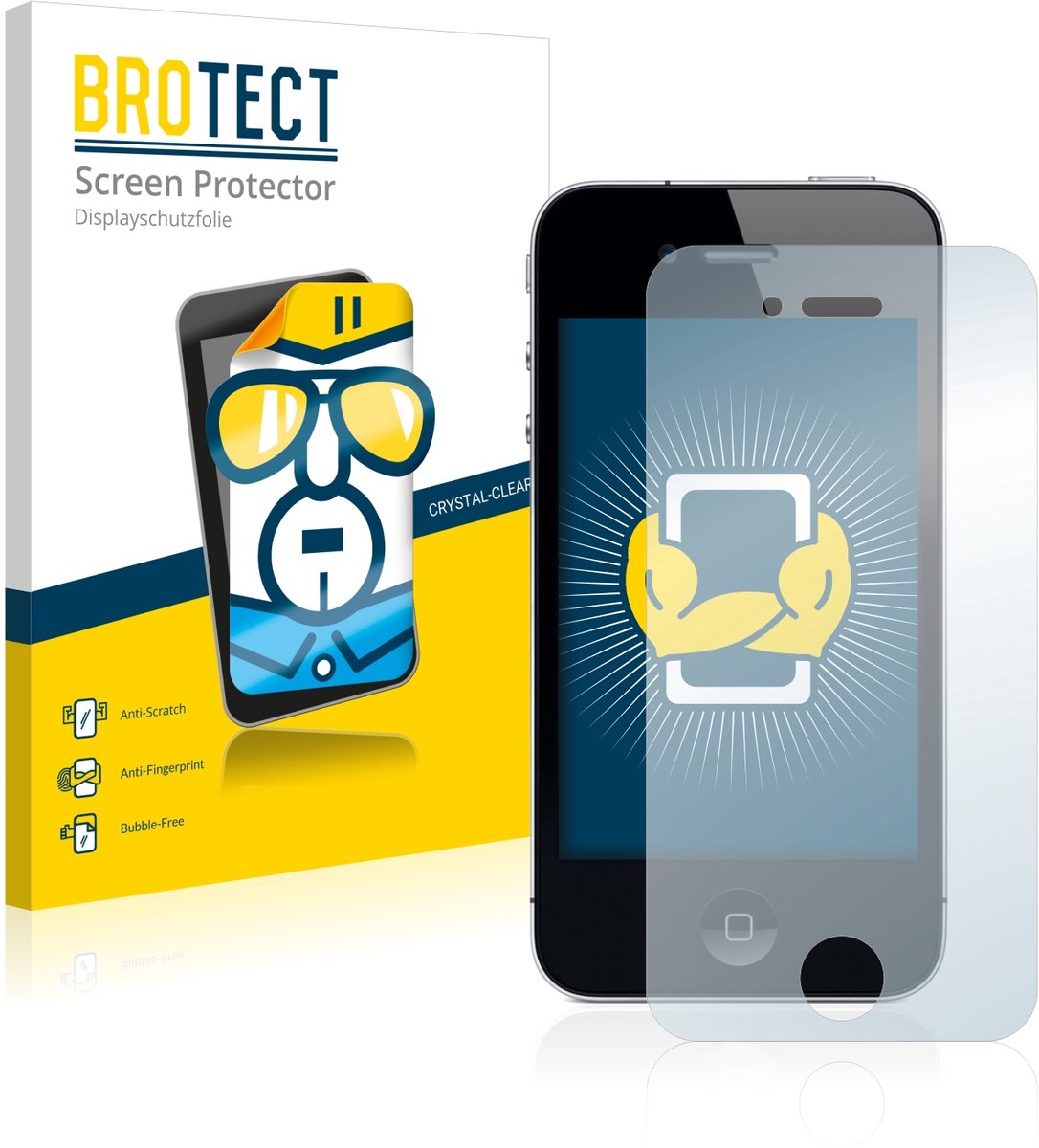BROTECT - Screenprotector voor Apple iPhone 4 / 4S - Folie Beschermfolie transparant 2 Stuks