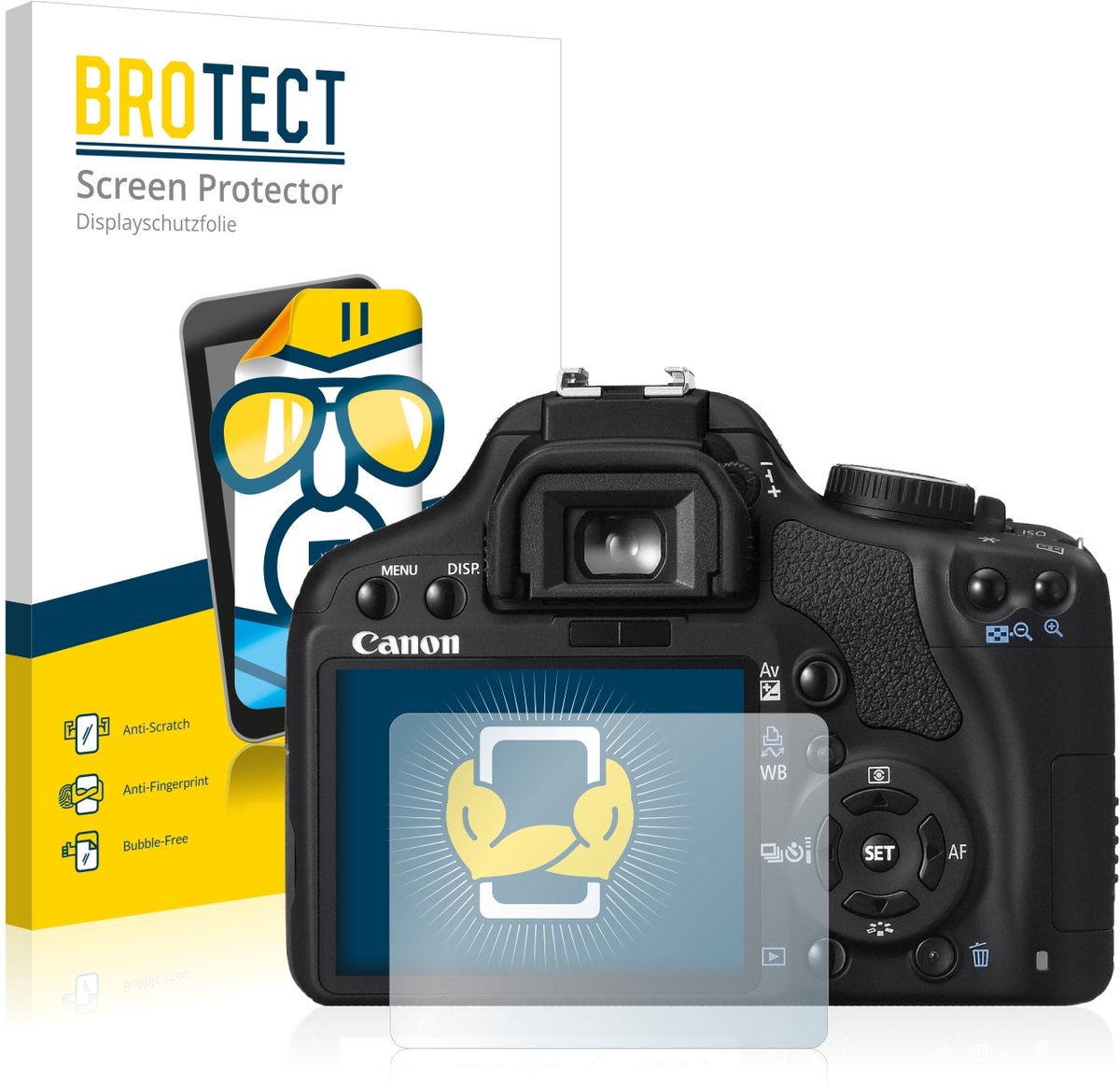 BROTECT - Screenprotector voor Canon EOS 450D - Folie Beschermfolie transparant (2 Stuks)