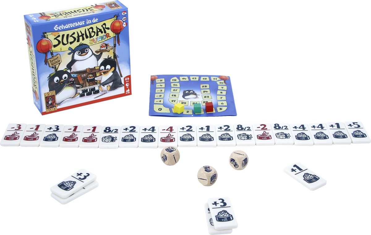 999 Games - Geharrewar in de Sushibar Junior - Dobbelspel - Snel dobbelspel voor het hele gezin - Gezelschapsspel - Familiespel - Klein cadeautje - bevat spelregels in NL en EN en FR — afbeelding 6