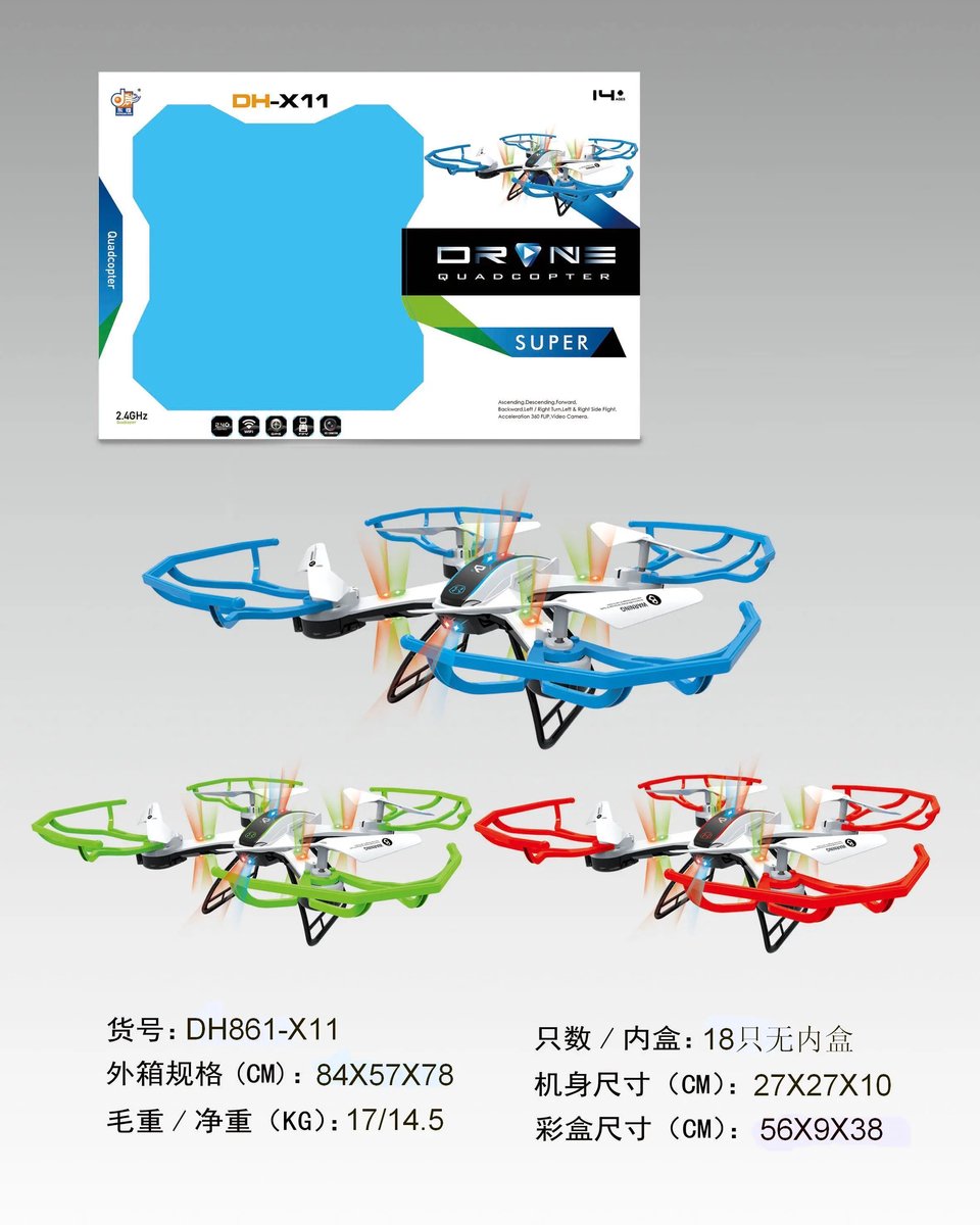 R/C Drone 2.4G Four-Axis Aircraft + licht (met 300000 pixel wifi-camera)