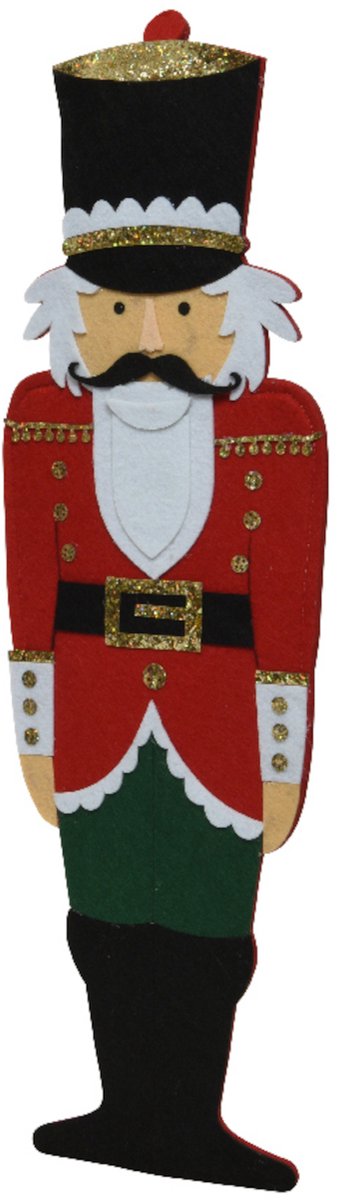 KAEMING B.V. - Vilt notenkraker decoratie 90 cm soldaat om op te hangen