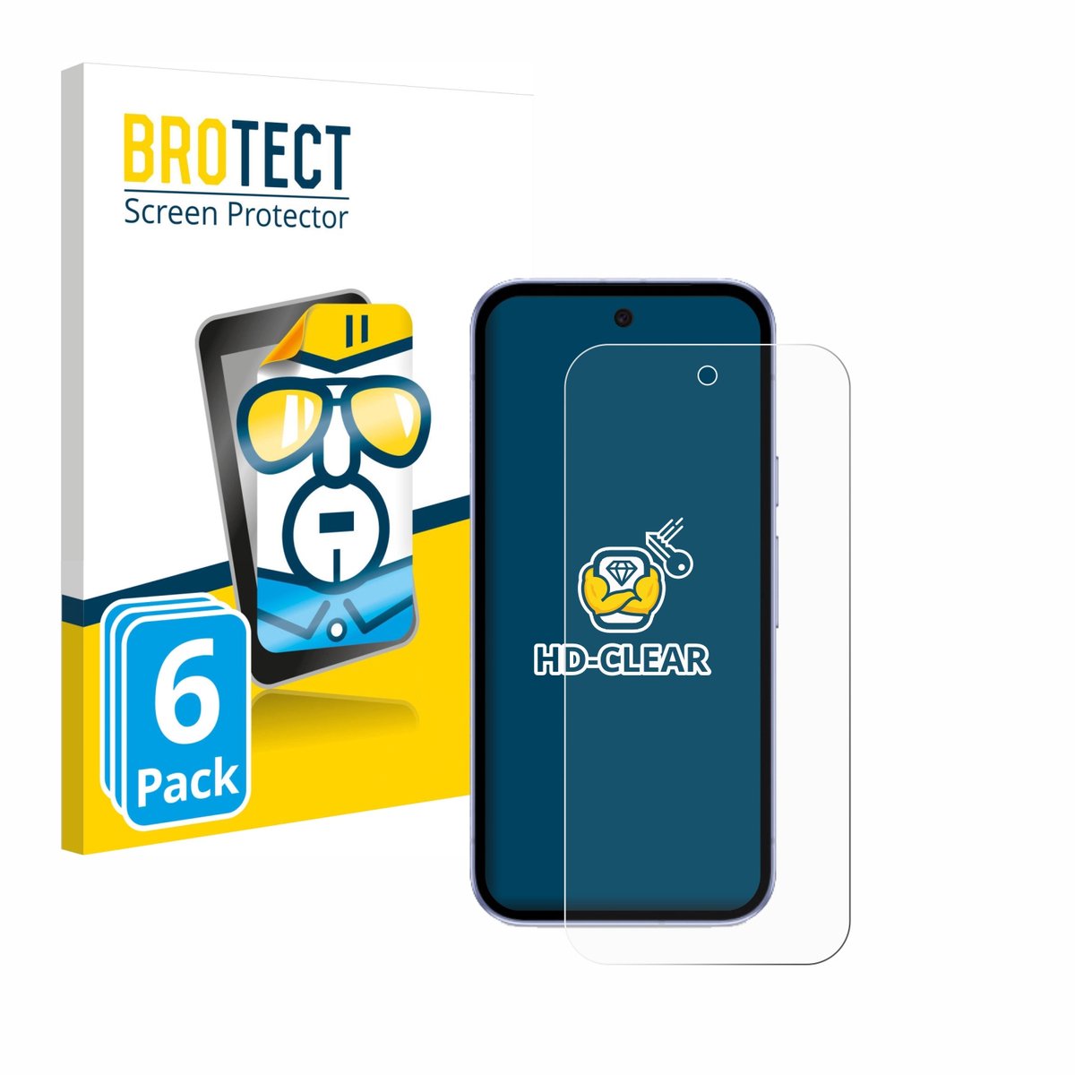 BROTECT - Screenprotector voor Google Pixel 9a - Folie Beschermfolie transparant 6 Stuks