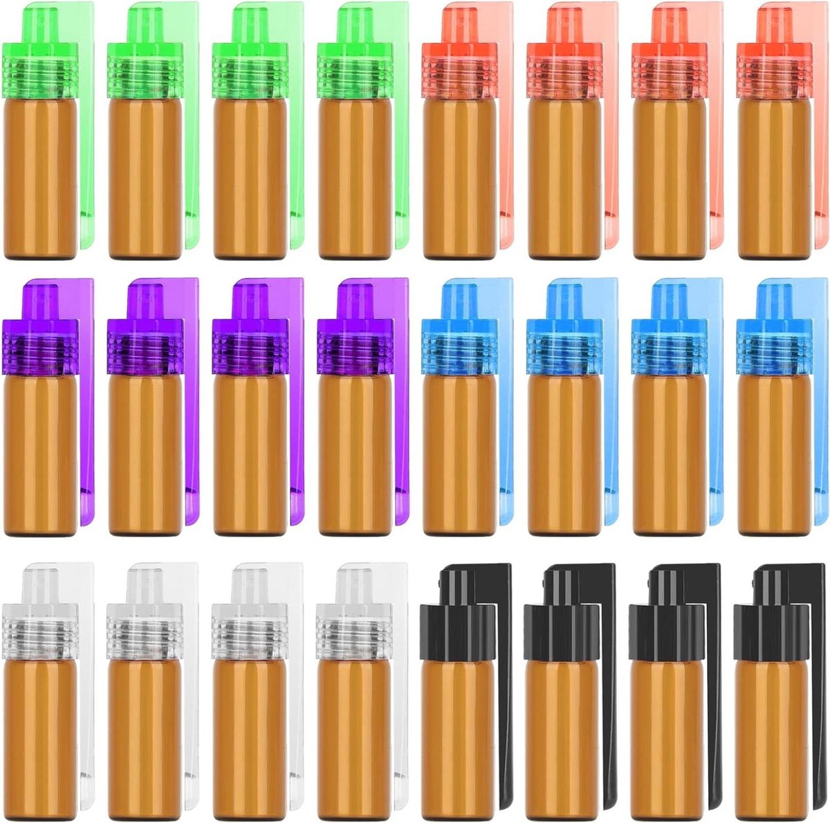 24-delige set kruidendispensers met lepel - 6 ml - camping kruidenpotjes - handig en compact