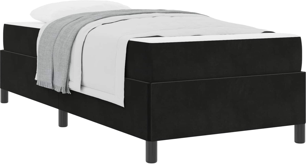 vidaXL - Bedframe - met - matras - Zwart - 100 - x - 200 - cm - Stof