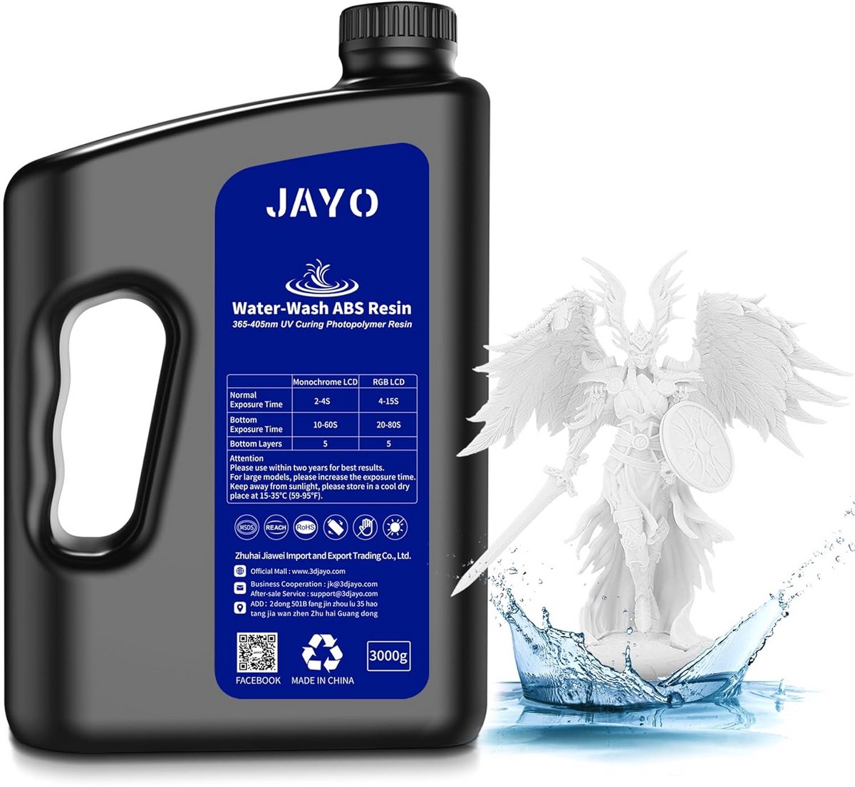 Waterbestendige UV Hars 3kg voor LCD/DLP/SLA 3D Printer - ABS-achtig & Hoge Precisie