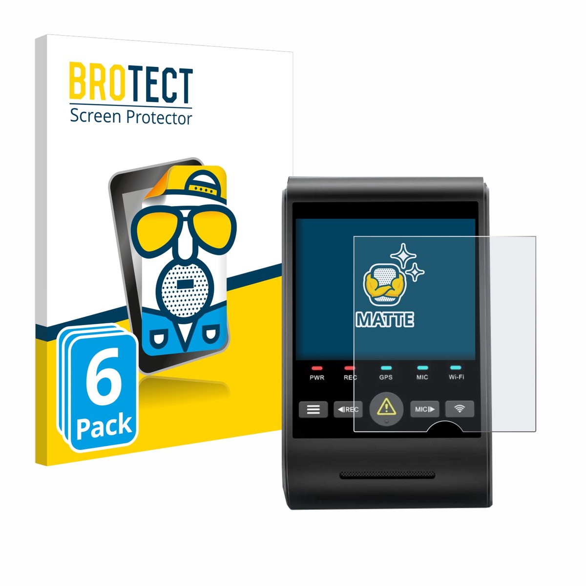 BROTECT - Screenprotector voor VIOFO A229 PRO - Folie Beschermfolie matte 6 Stuks