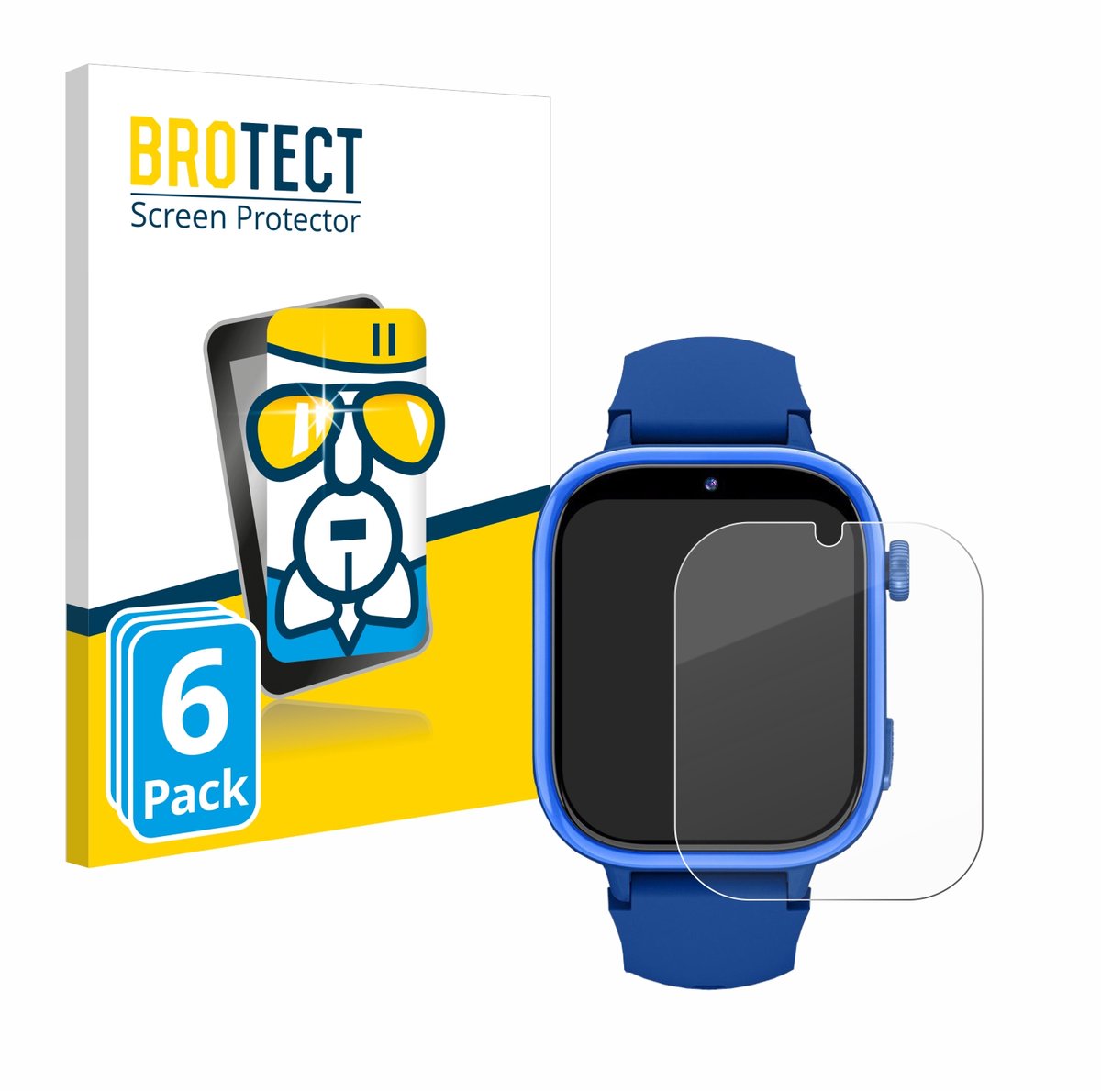 Screenprotector 6 Stuks voor Banlvs 4G Kids Smartwatch 1.83" Beschermglas transparant
