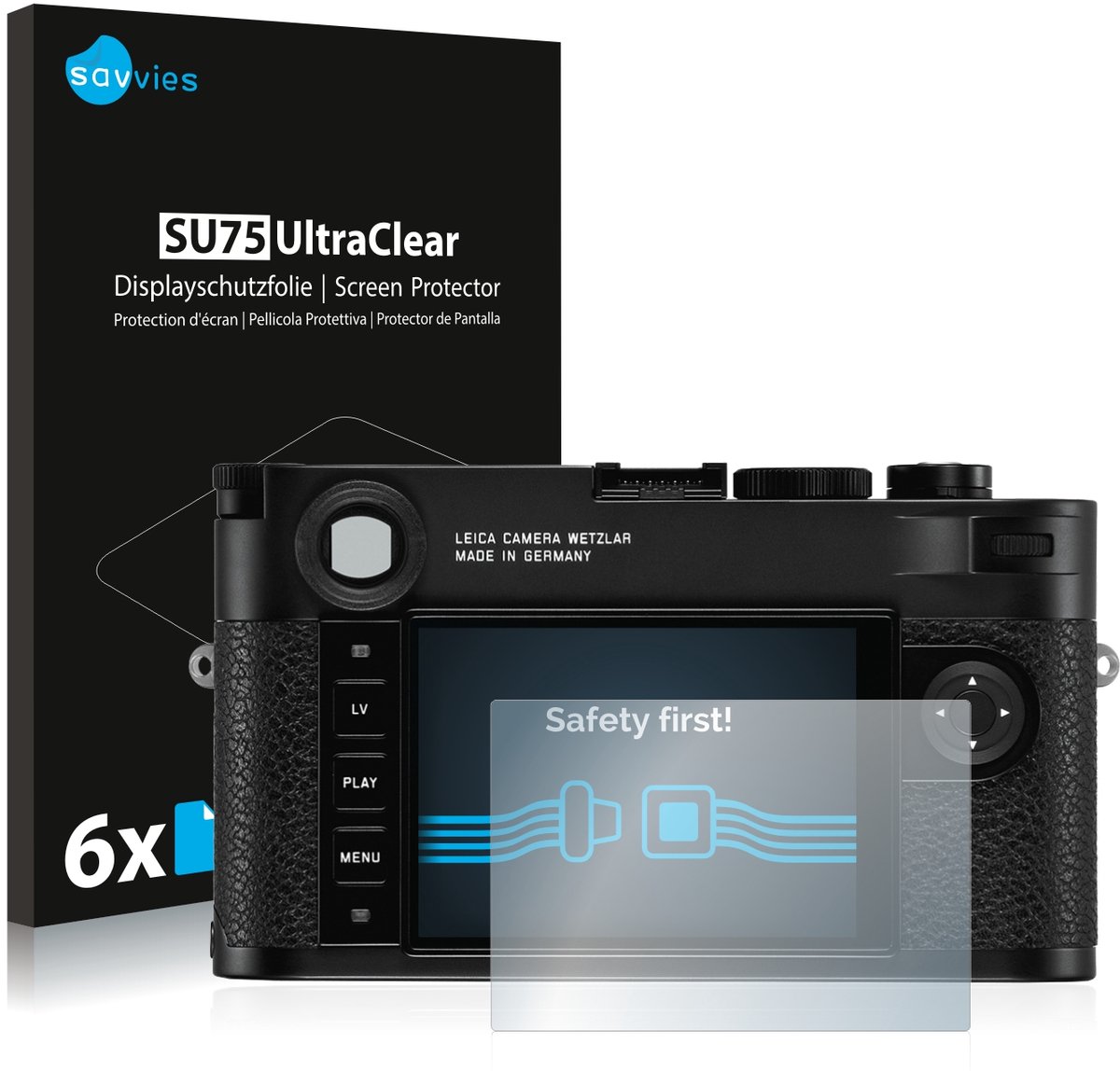 Savvies - Screenprotector voor Leica M10 / M10-P / Q2 - Folie Beschermfolie transparant 6 Stuks