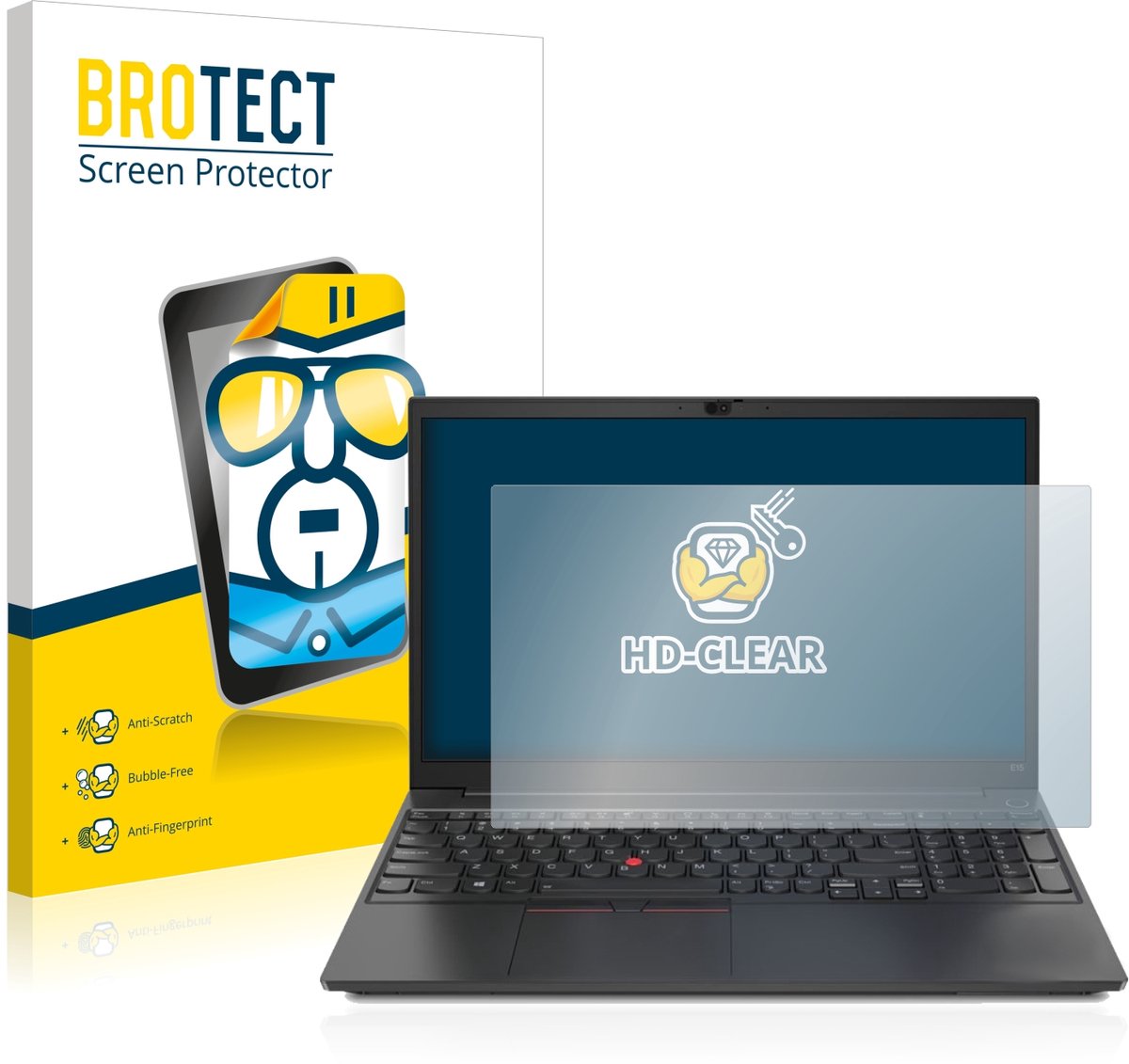 BROTECT - Screenprotector voor Lenovo ThinkPad E15 - Folie Beschermfolie transparant