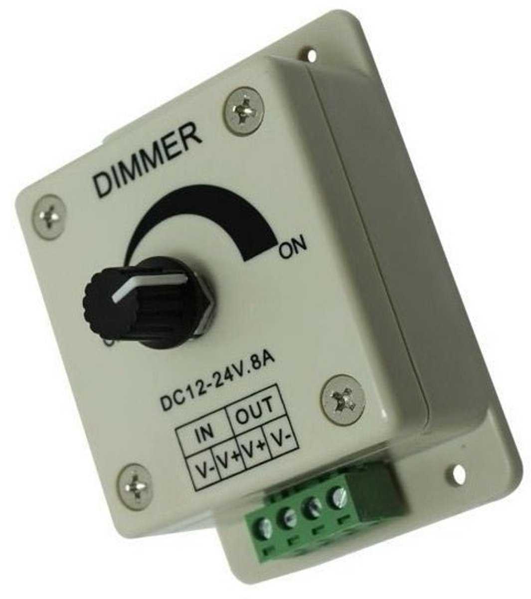 LED dimmer 10 stuks | PWM 12V/24V 8A | draaiknop | opbouw