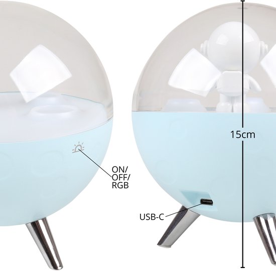 Mary's LED nachtlampje maan blauw, lampje voor kinderkamer, USB regelbare RGB verlichting van Mary's — afbeelding 2