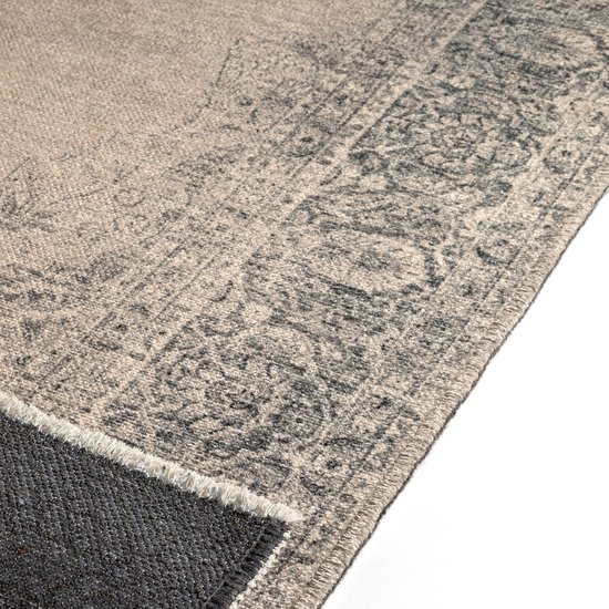 Kelim Vintage Tapis Salon Crème 120 x 160 cm, Tapis Chambre Moderne à Poils Courts, Super Doux, Lavable en Machine