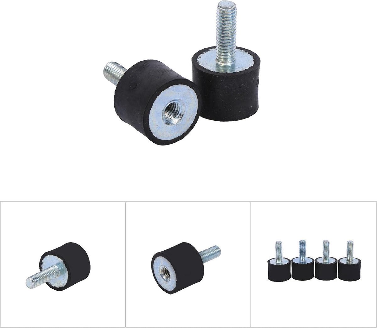 Anti-Vibratie Rubber Schokdempers voor Luchtcompressoren en Motoren - Set Van 4 Stuks