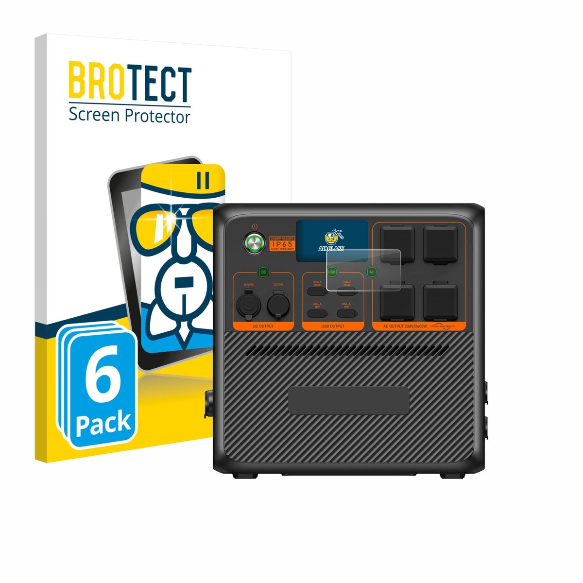 Screenprotector 6 Stuks voor Bluetti AC240P Beschermglas transparant