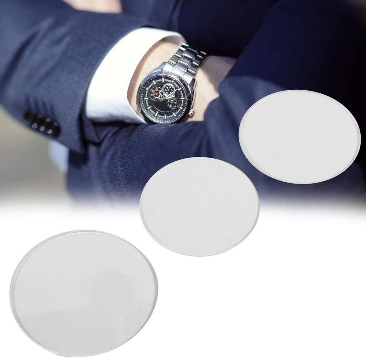 3 Stuks Ronde Vorm Plat Horloge Glas 35 mm 36 mm 40 mm Transparant - Klok Accessoires Voor Horlogemakers