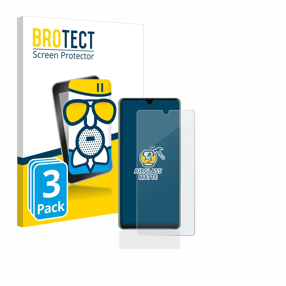 BROTECT - Screenprotector voor Huawei P30 - Folie Beschermfolie Beschermglas matte 3 Stuks