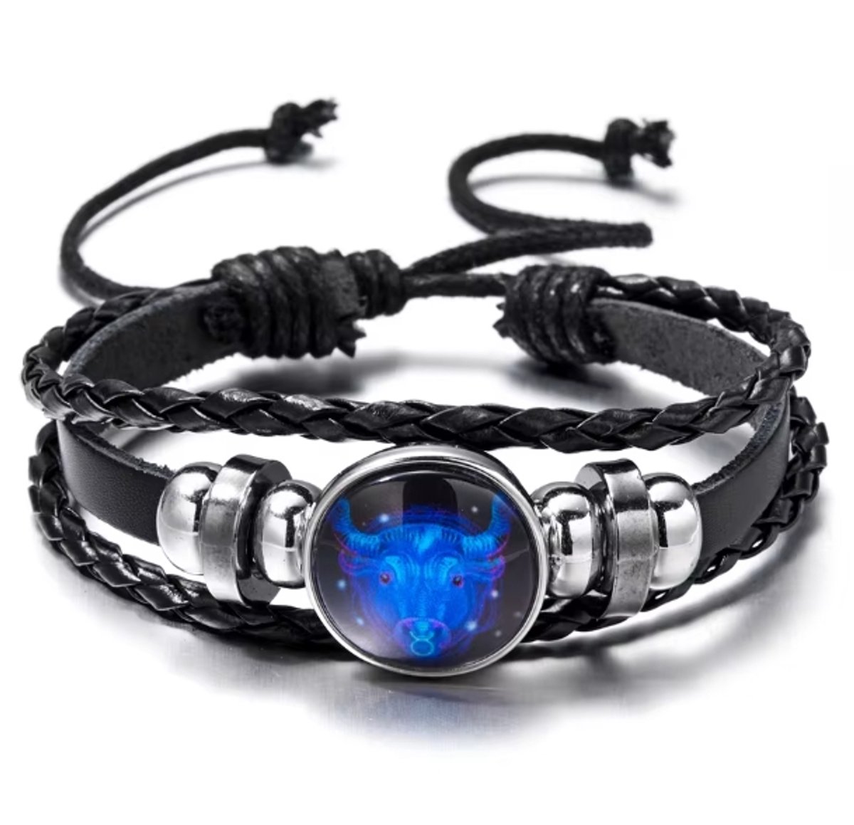 Actie4you® - Sterrenbeeld Armband - Verstelbare armband - Hanger sterrenbeeld - Gevlochten armband - Horoscoop – Glow in Dark - Stier