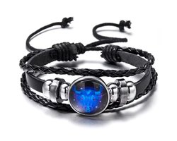 Actie4you® - Sterrenbeeld Armband - Verstelbare armband - Hanger sterrenbeeld - Gevlochten armband - Horoscoop – Glow in Dark - Stier