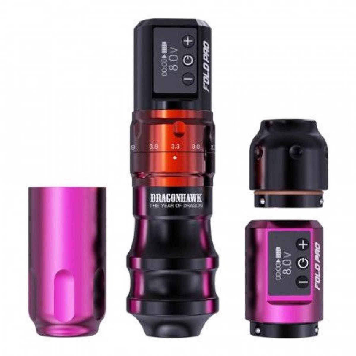 DragonHawk Year of the Dragon - Fold Pro Machine Pen - Rotary Tattoo Machine Pen