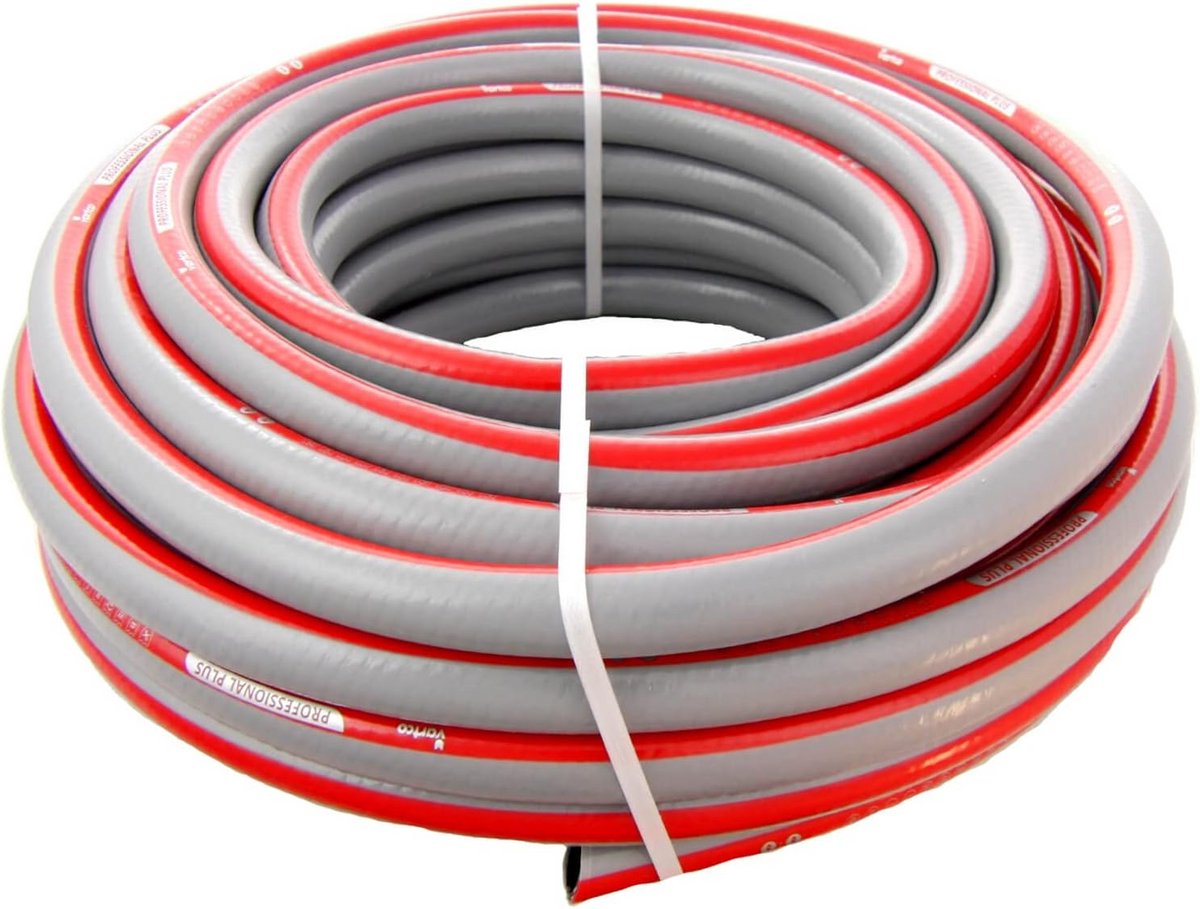 Gevormde Professionele Plus Tuinslang 3/4 inch Grijs Rood 50 Meter